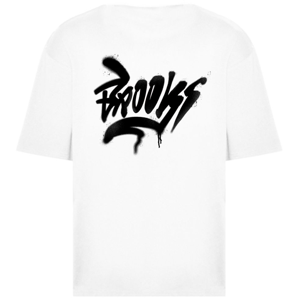 BROOKS - Graffiti Oversized Tee - White